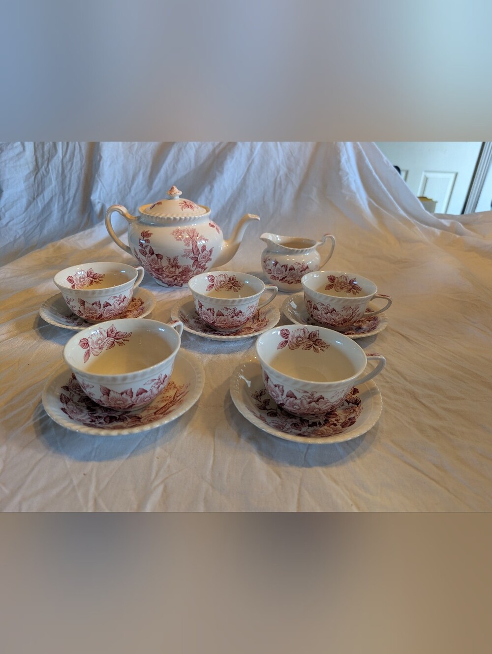 2/120$ Johnson Brothers Apple blossom pattern Tea Set - Floral Service
